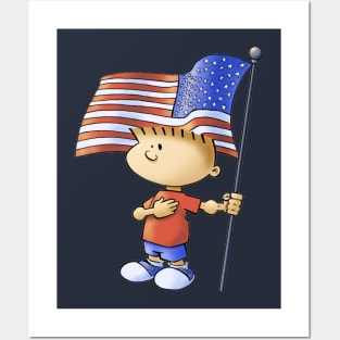 Fourth of July Boy Posters and Art